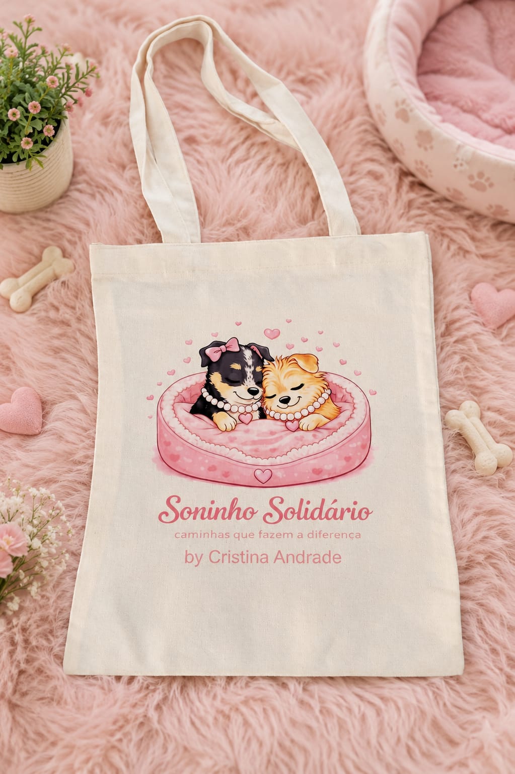 Saco de pano Soninho Solidário by Cristina Andrade